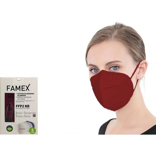 Famex Mask FFP2 NR Μάσκα Προστασίας Προσώπου Μπορντώ, Συσκευασία με 10τμχ